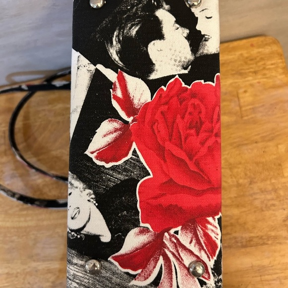 Vintage Marilyn Monroe & Elvis Presley Black and Red Rose Women'sBag - Picture 3 of 13